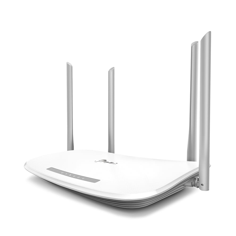 TP-Link EC220-G5 AC1200 Dual Band Wireless WiFi Router with 1200Mbps Speed, Full Gigabit Ports, 4 High Gain Antennas, Beamforming, MU-MIMO, WPA3 Security, EasyMesh and Aginet App Control for Home TP-Link