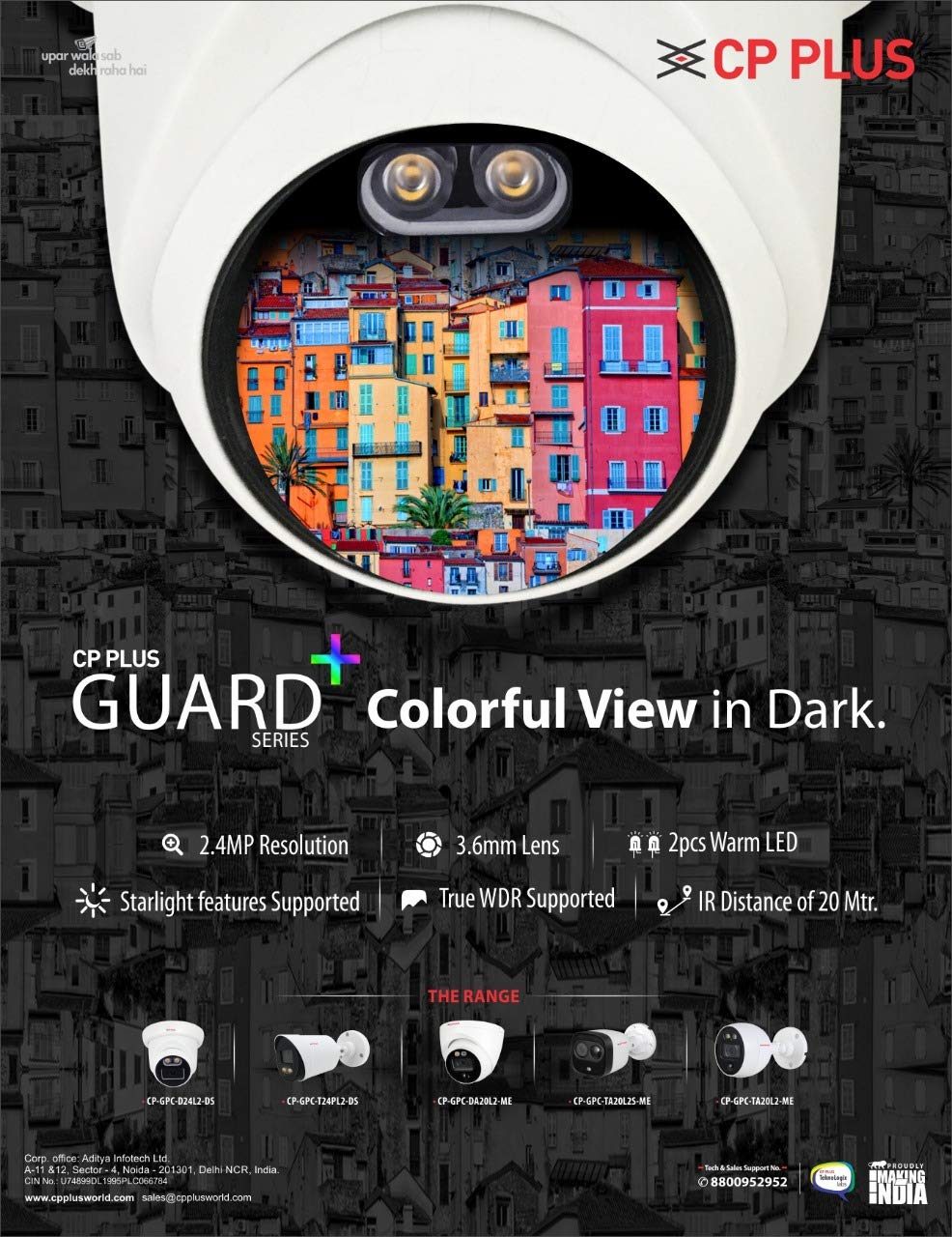 CP PLUS Wired 1080p HD 2.4MP Security Camera CP PLUS