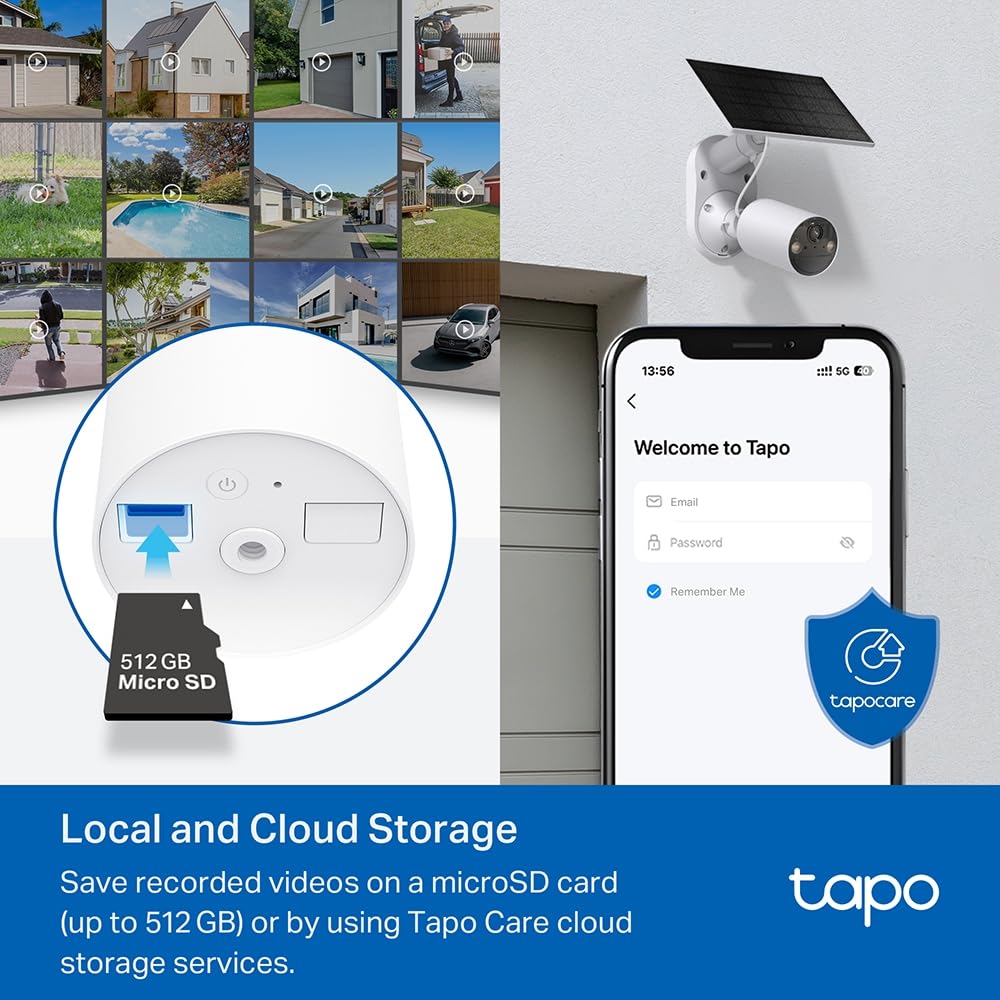 TP-Link Tapo C410 KIT 2K 3MP Colour Night Vision Rechargeable IP65 Certified Local/Cloud Storage 110° Angle Solar Panel Included Wireless Battery Security Camera Kit Tapo