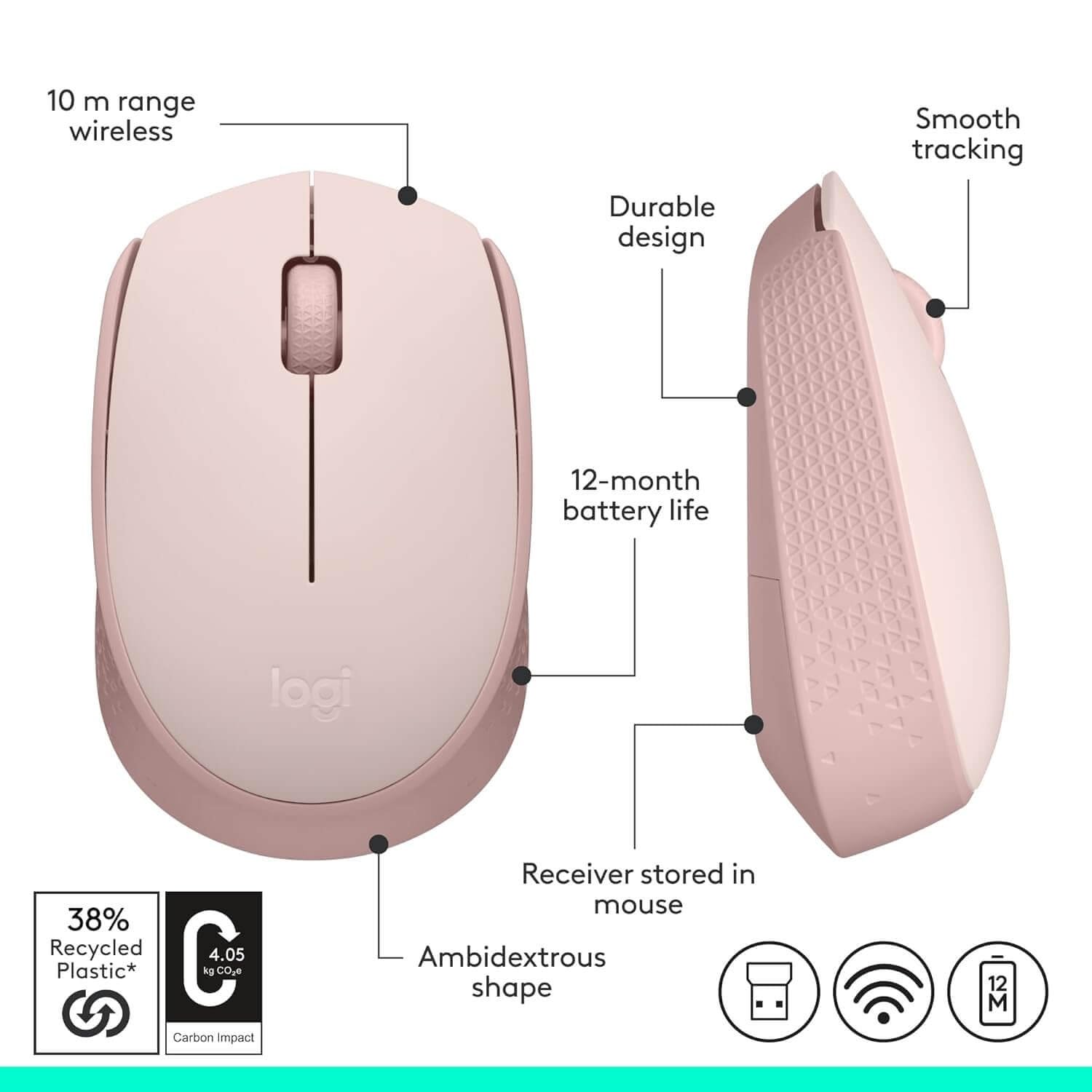 Logitech M171 Wireless Mouse, 2.4 GHz with USB Mini Receiver Logitech